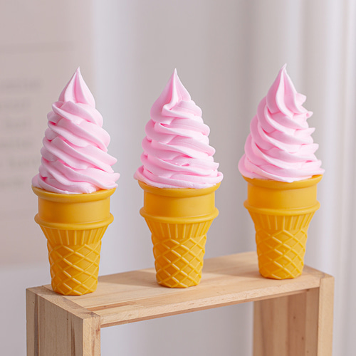 딸기 소프트아이스크림 모형 1개