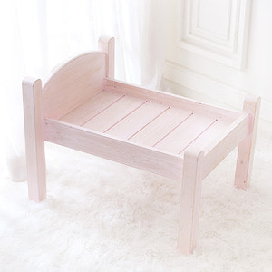 베이비 원목 침대(높은형-핑크)