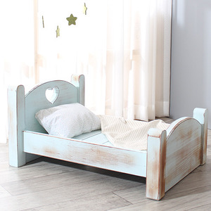 베이비 원목 침대 (빈티지 블루)